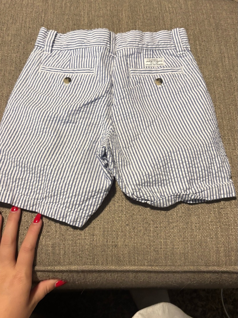 Janie and Jack Blue and White Striped Top
